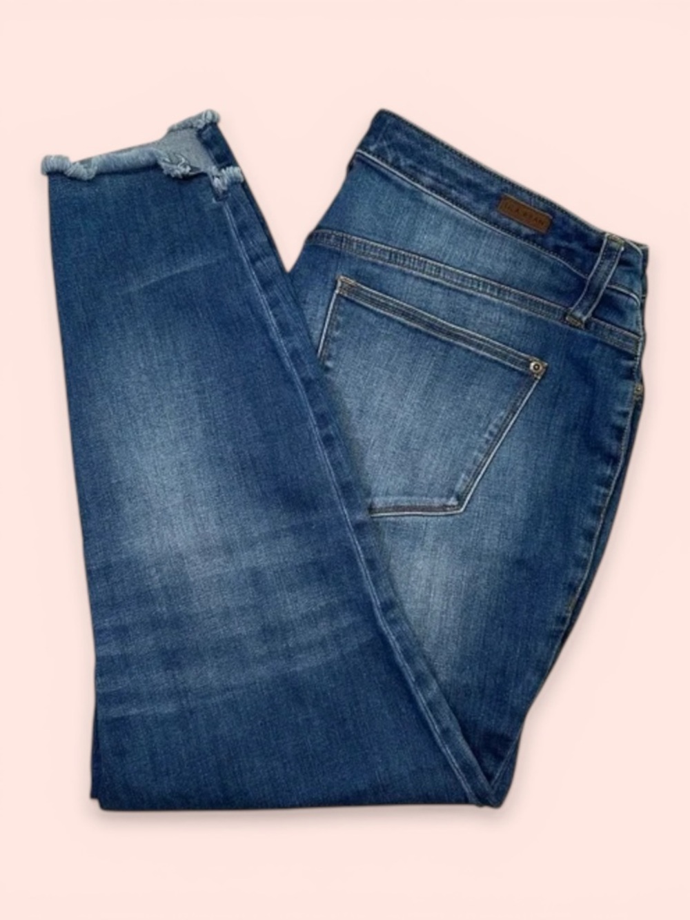 LILA RYAN Women’s 16W Dark Blue Distressed Ankle Jeans